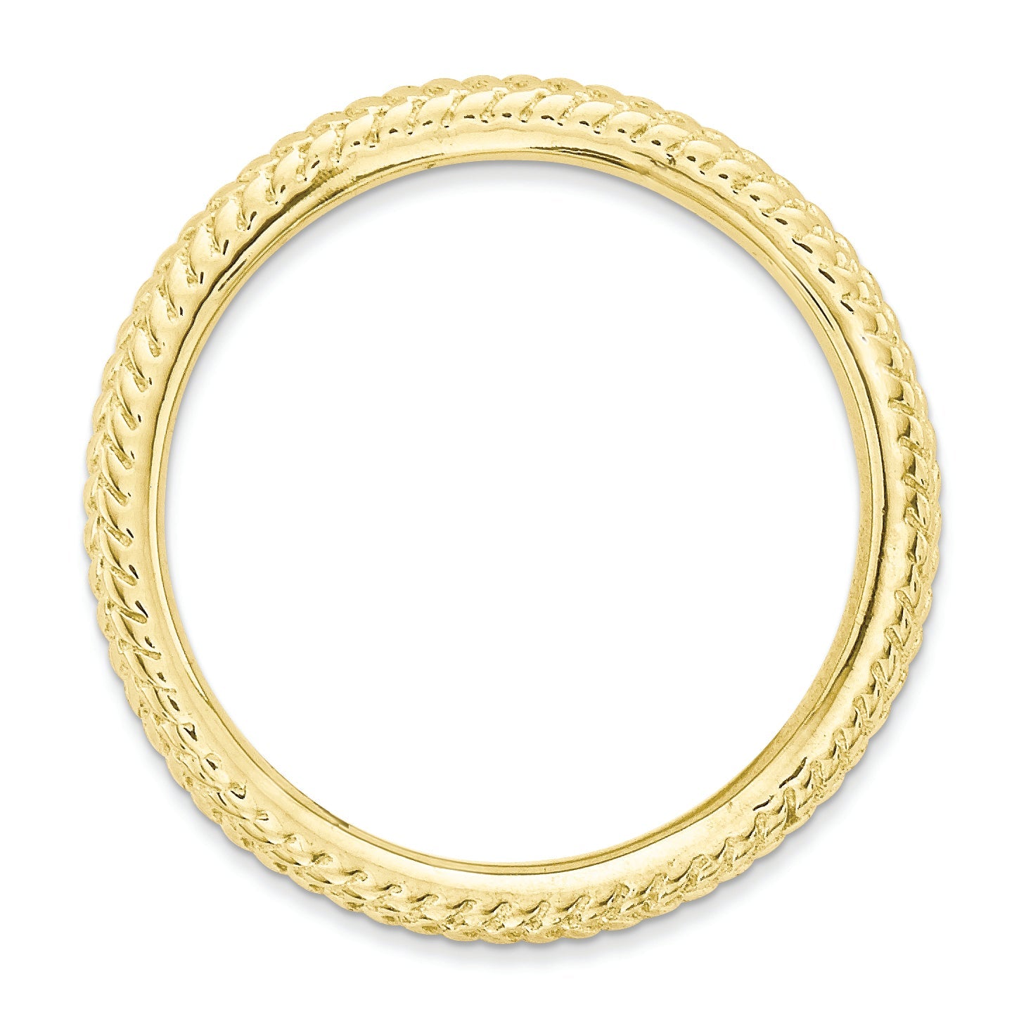 Sterlingsilber Stapelbar Expressions Poliert Gold Platte Welle Ring
