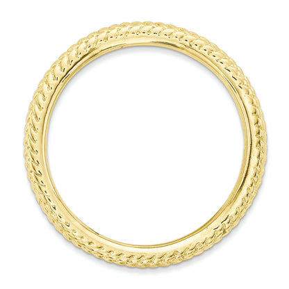 Sterlingsilber Stapelbar Expressions Poliert Gold Platte Welle Ring