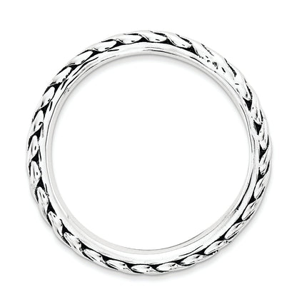 Sterlingsilber Stapelbar Expressions Antikisiert Welle Ring