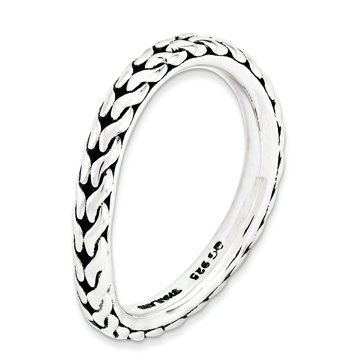 Sterlingsilber Stapelbar Expressions Antikisiert Welle Ring