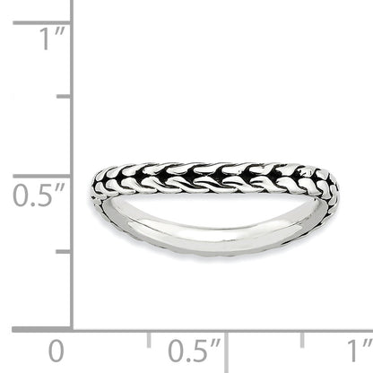 Sterlingsilber Stapelbar Expressions Antikisiert Welle Ring