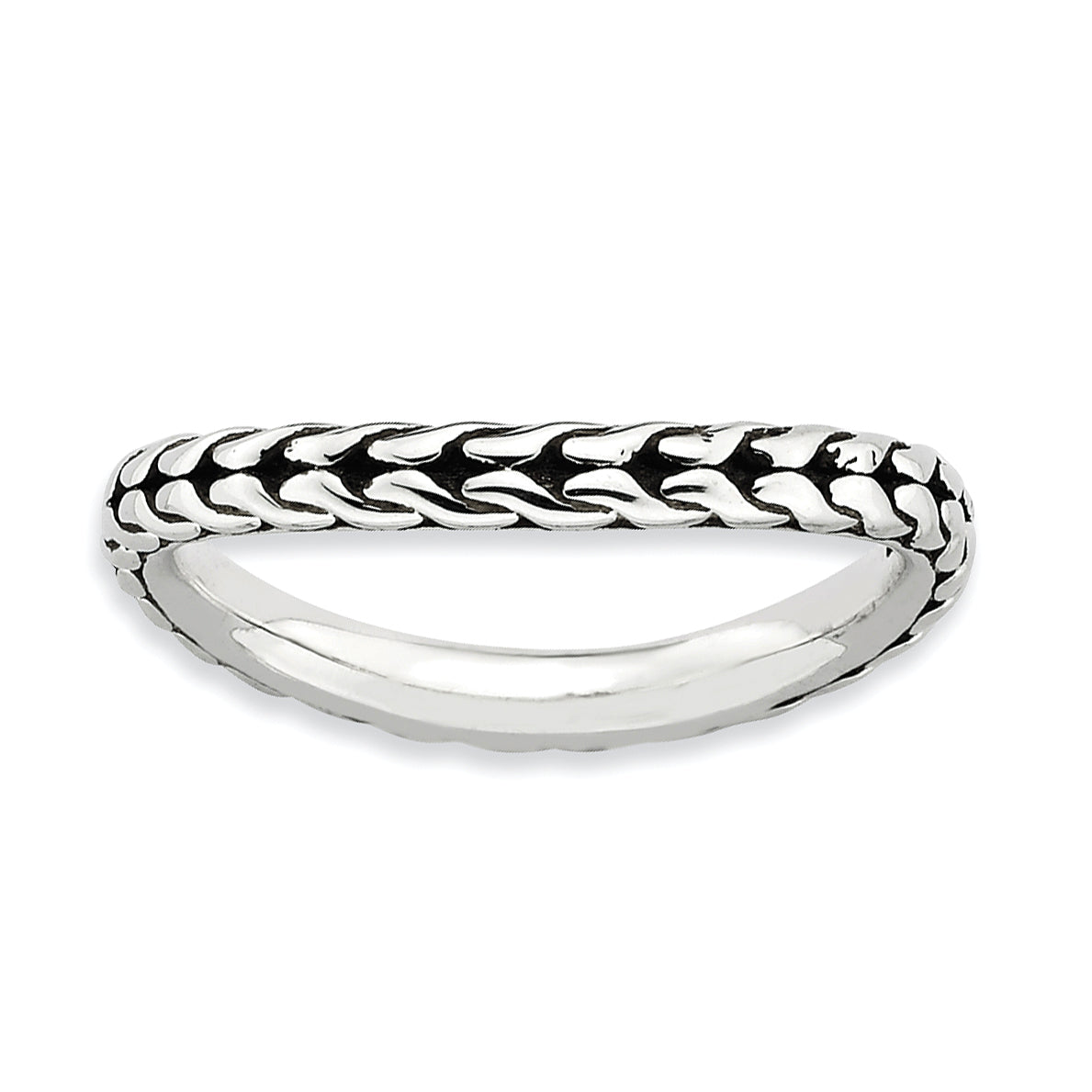 Sterlingsilber Stapelbar Expressions Antikisiert Welle Ring