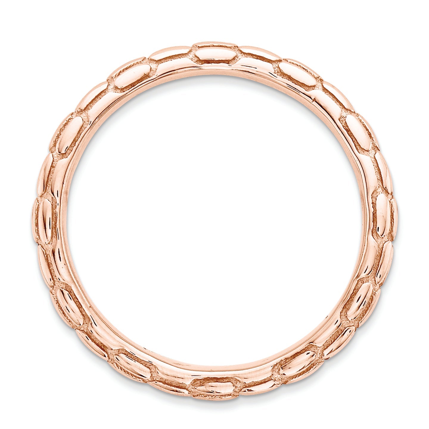 Sterlingsilber Stapelbar Expressions Poliert Rosa Platte Welle Ring