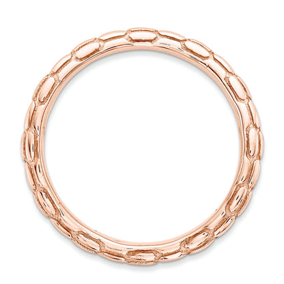 Sterlingsilber Stapelbar Expressions Poliert Rosa Platte Welle Ring