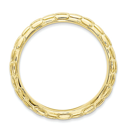 Sterlingsilber Stapelbar Expressions Poliert Gold Platte Welle Ring
