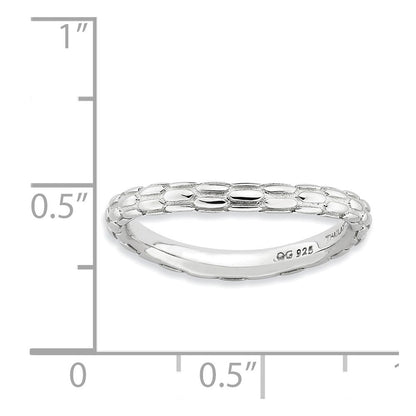 Sterlingsilber Stapelbar Expressions Poliert Rhodium Platte Welle Ring