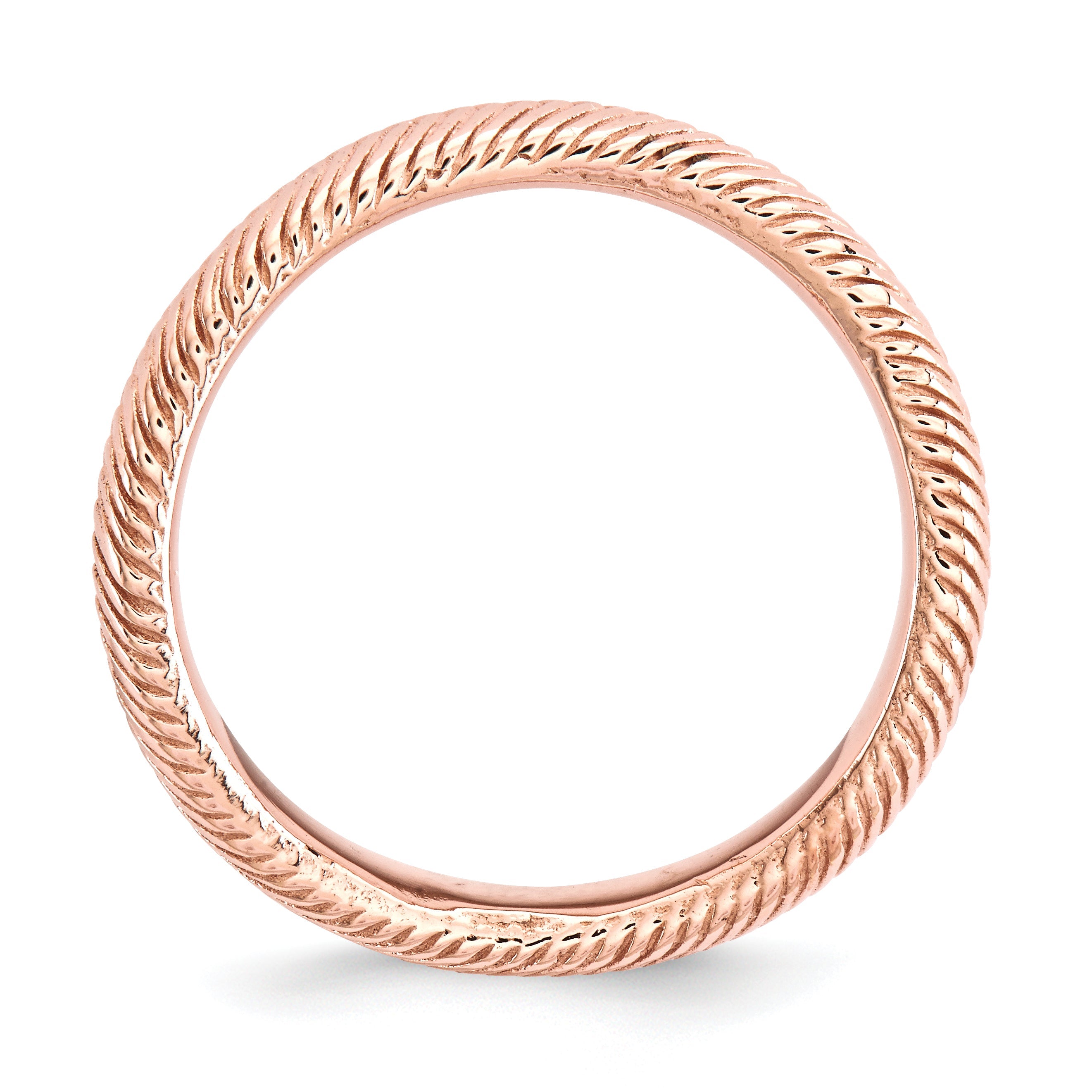 Sterlingsilber Stapelbar Expressions Poliert Rosa Platte Welle Ring