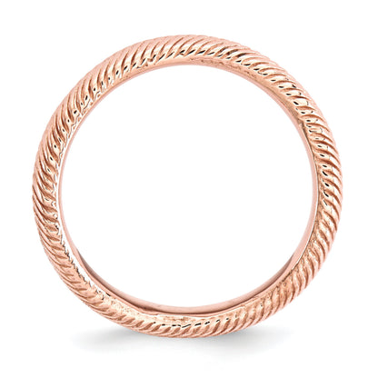 Sterlingsilber Stapelbar Expressions Poliert Rosa Platte Welle Ring