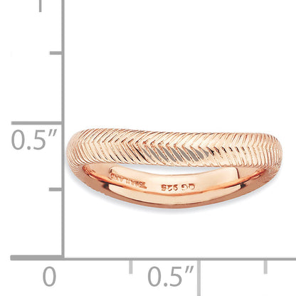 Sterlingsilber Stapelbar Expressions Poliert Rosa Platte Welle Ring
