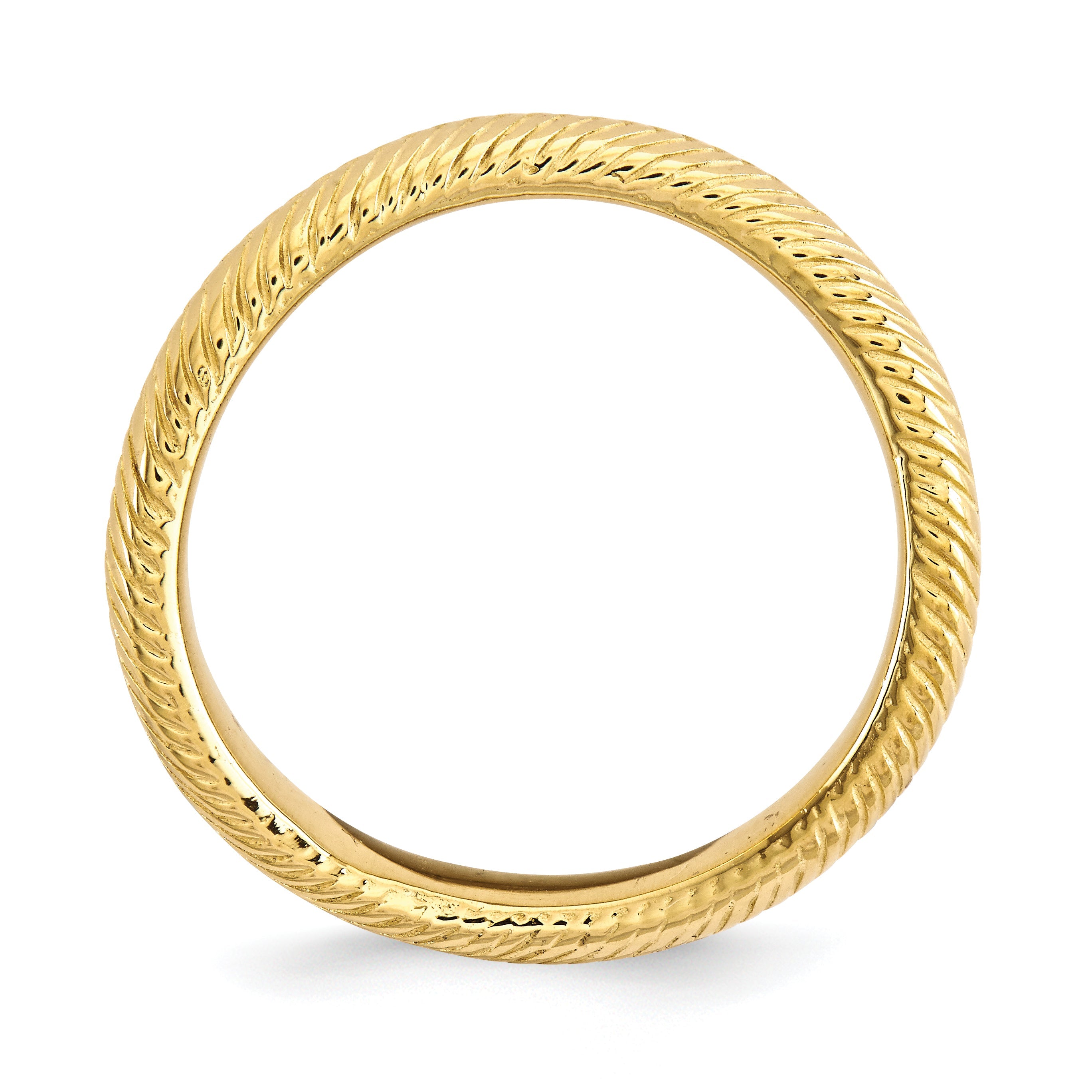 Sterlingsilber Stapelbar Expressions Poliert Gold Platte Welle Ring