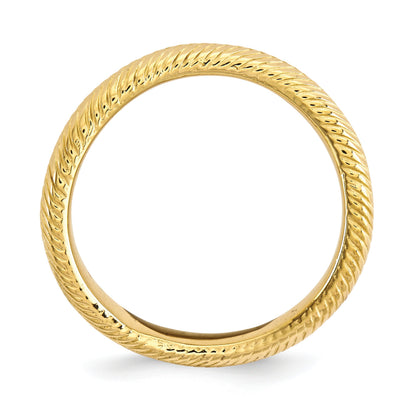 Sterlingsilber Stapelbar Expressions Poliert Gold Platte Welle Ring