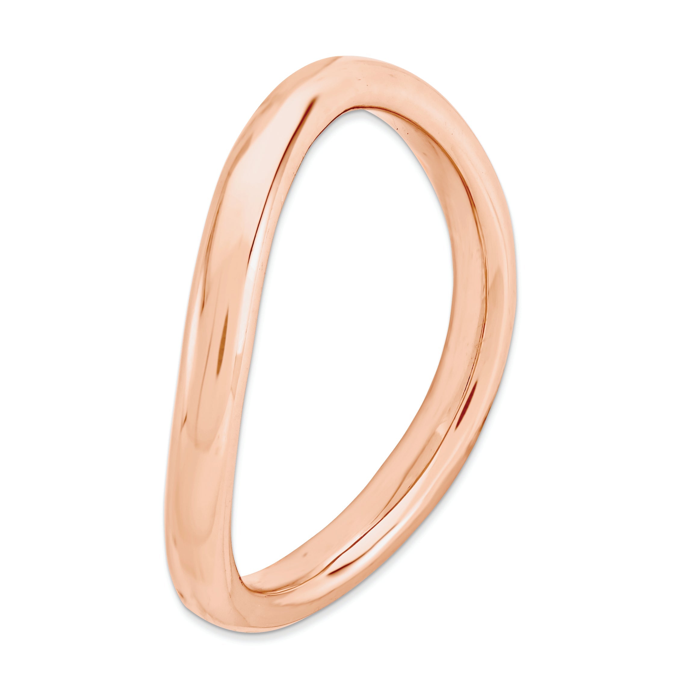 Sterlingsilber Stapelbar Expressions Poliert Rosa Platte Welle Ring
