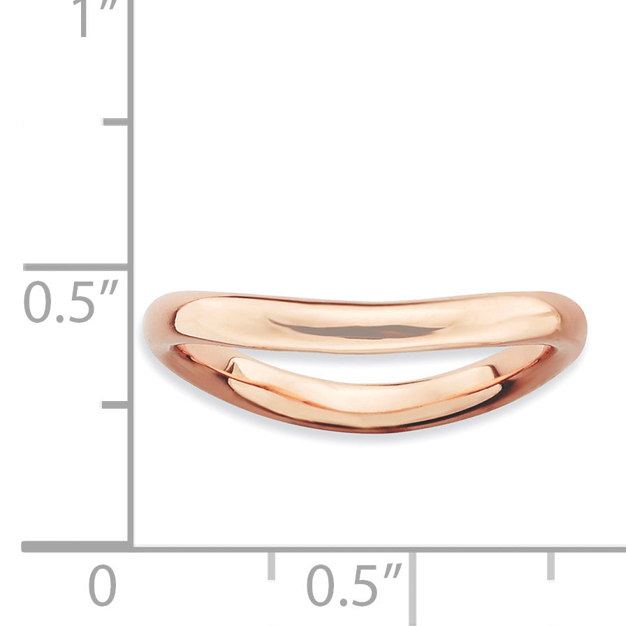 Sterlingsilber Stapelbar Expressions Poliert Rosa Platte Welle Ring