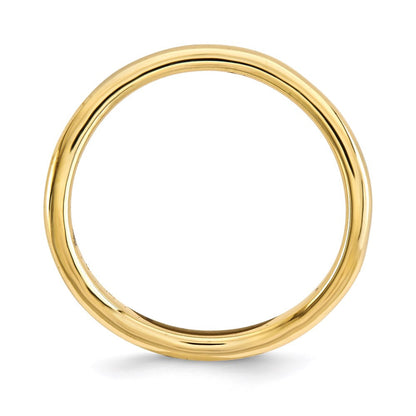 Sterlingsilber Stapelbar Expressions Poliert Gold Platte Welle Ring