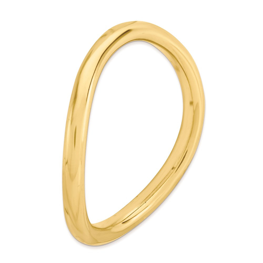 Sterlingsilber Stapelbar Expressions Poliert Gold Platte Welle Ring