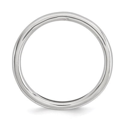 Sterlingsilber Stapelbar Expressions Poliert Rhodium Platte Welle Ring (size 7 Nur)