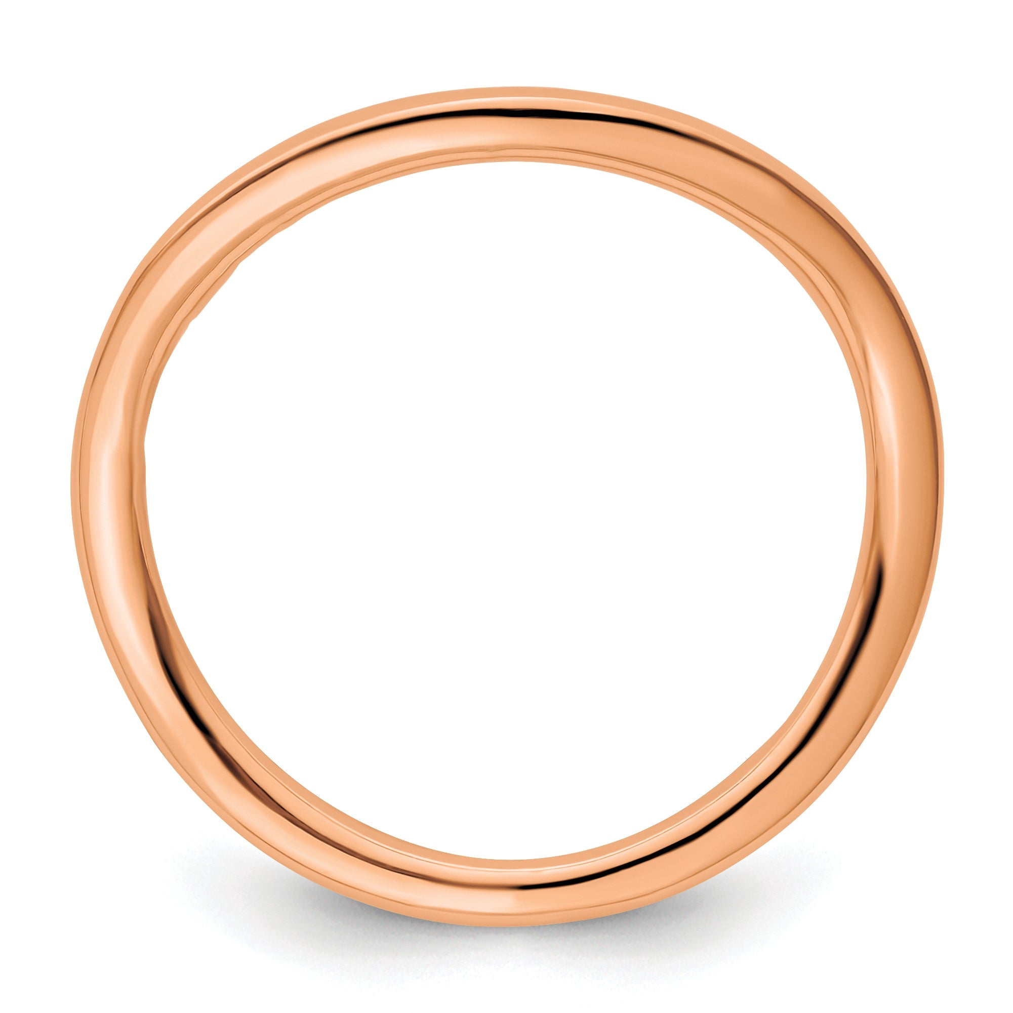 Sterlingsilber Stapelbar Expressions Poliert Rosa Beschichtet Welle Ring