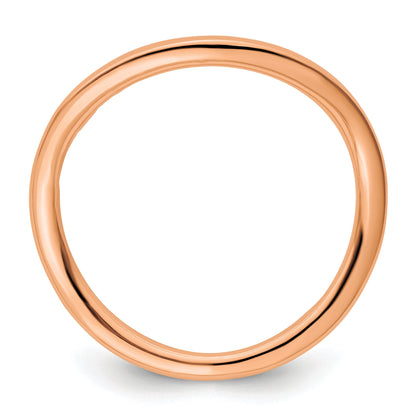 Sterlingsilber Stapelbar Expressions Poliert Rosa Beschichtet Welle Ring