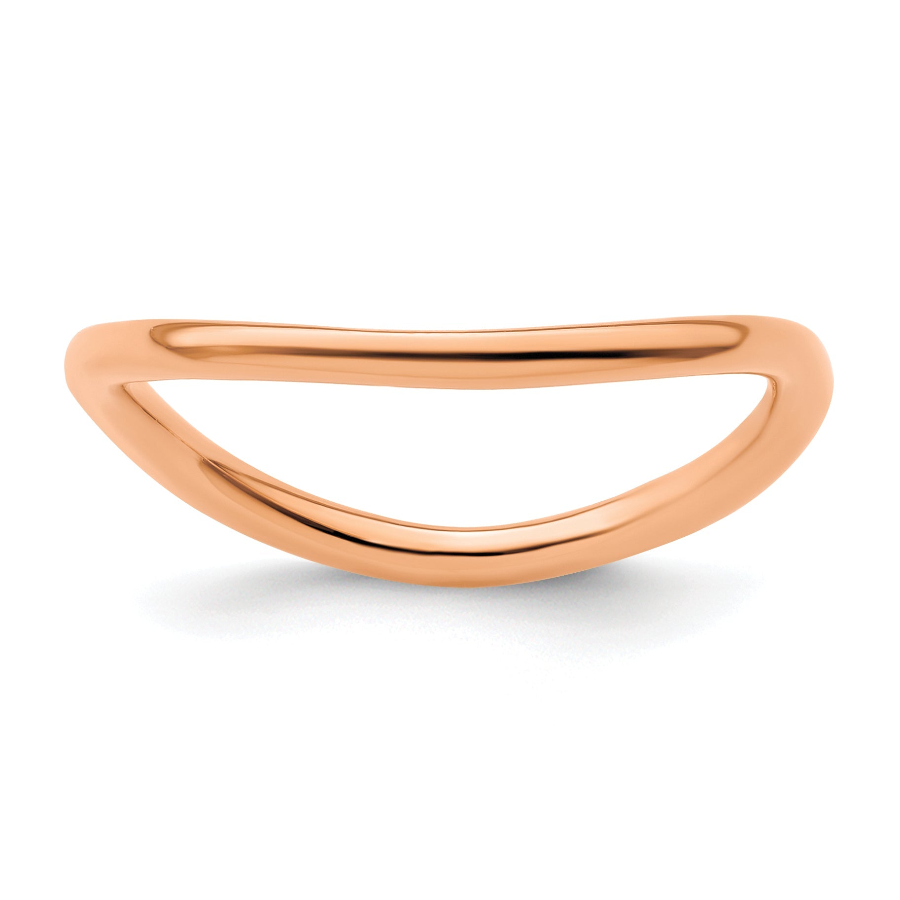Sterlingsilber Stapelbar Expressions Poliert Rosa Beschichtet Welle Ring
