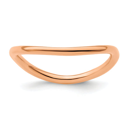 Sterlingsilber Stapelbar Expressions Poliert Rosa Beschichtet Welle Ring