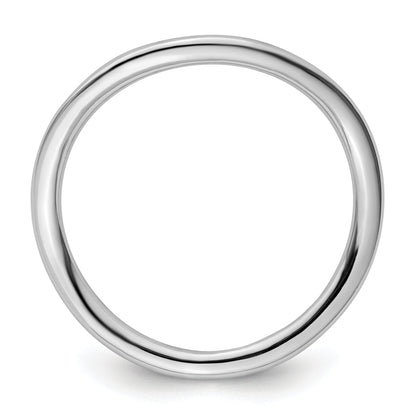 Sterlingsilber Stapelbar Expressions Poliert Rhodium Platte Welle Ring