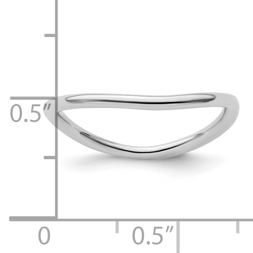 Sterlingsilber Stapelbar Expressions Poliert Rhodium Platte Welle Ring