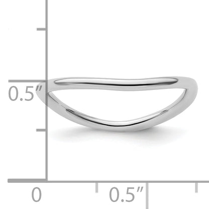 Sterlingsilber Stapelbar Expressions Poliert Rhodium Platte Welle Ring