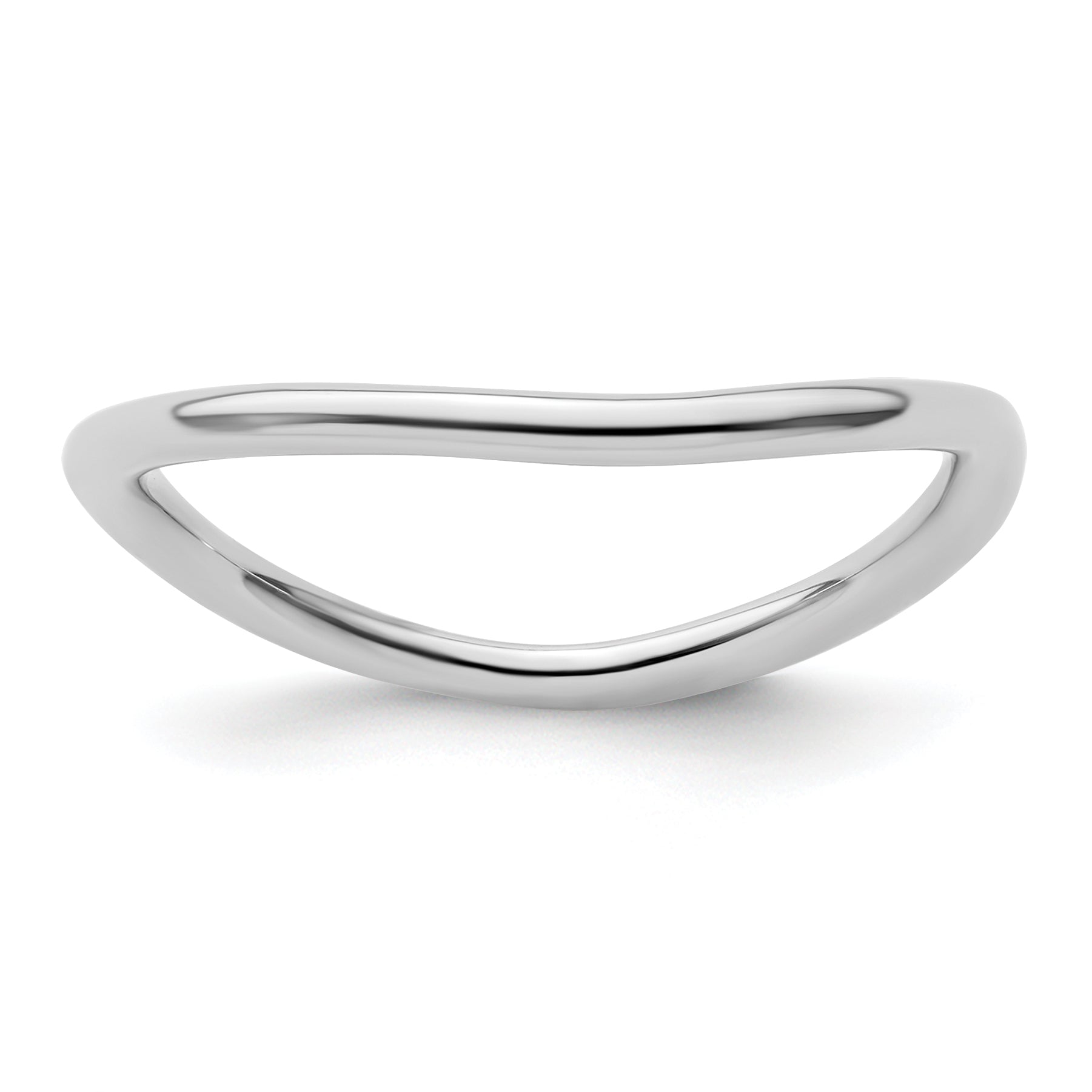 Sterlingsilber Stapelbar Expressions Poliert Rhodium Platte Welle Ring