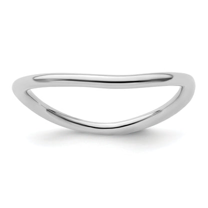 Sterlingsilber Stapelbar Expressions Poliert Rhodium Platte Welle Ring