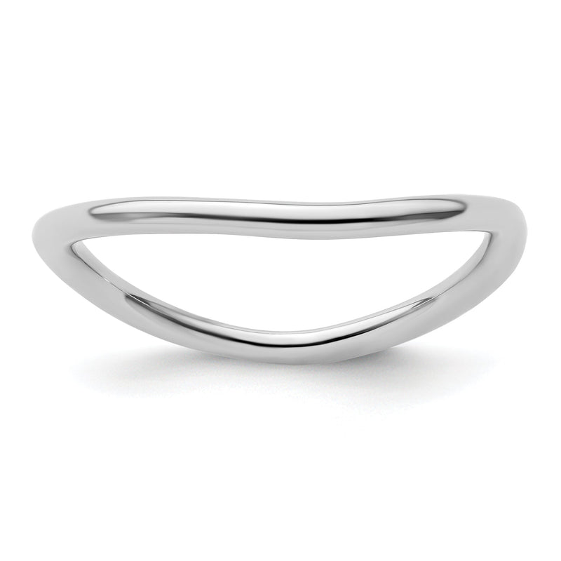 Sterlingsilber Stapelbar Expressions Poliert Rhodium Platte Welle Ring