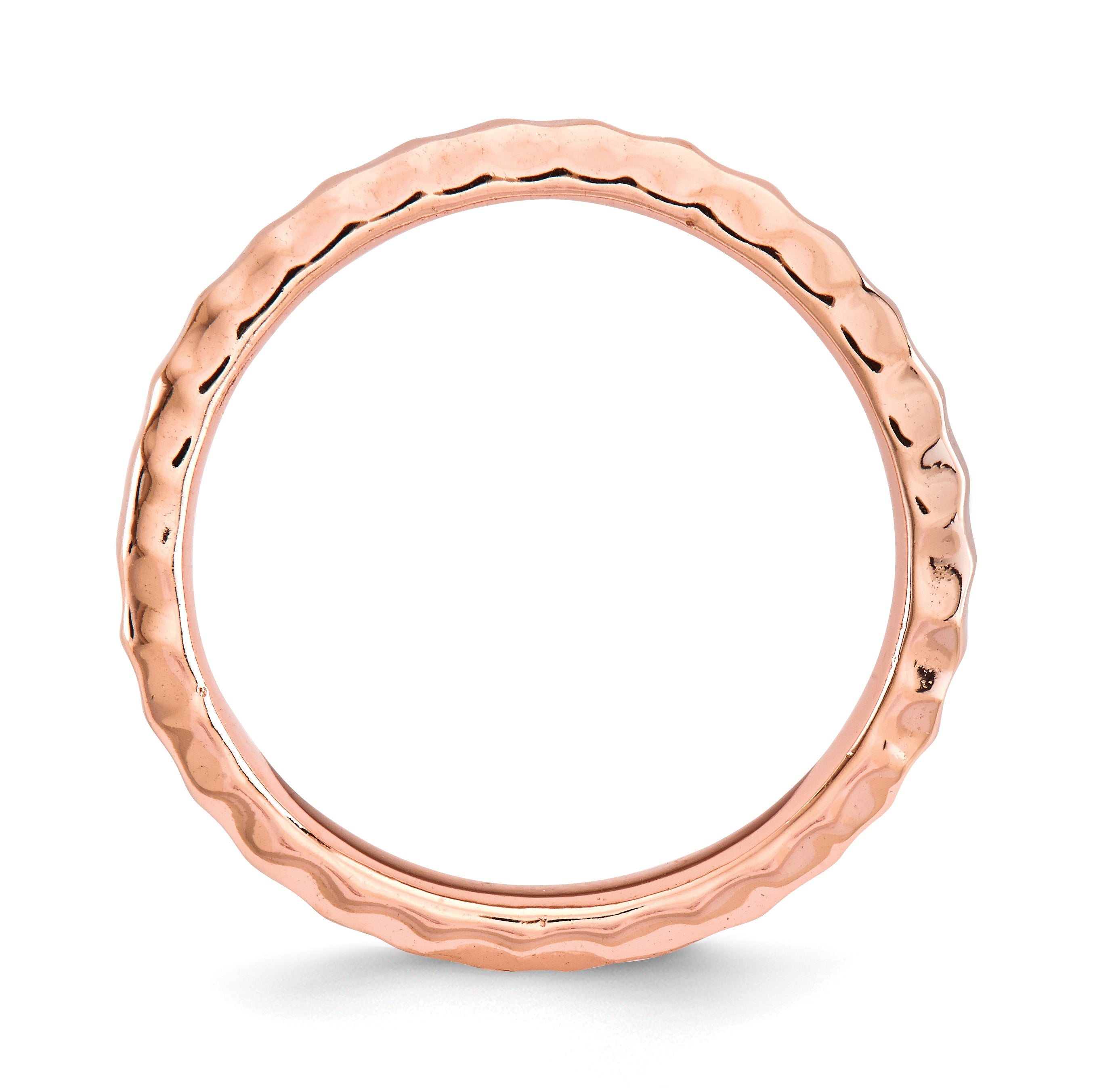 Sterlingsilber Stapelbar Expressions Poliert Rosa Platte Welle Ring