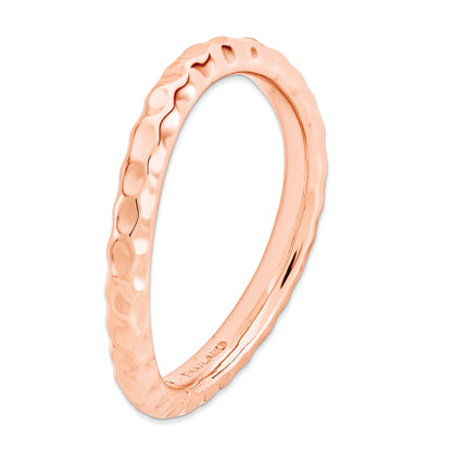 Sterlingsilber Stapelbar Expressions Poliert Rosa Platte Welle Ring