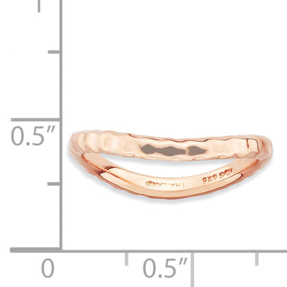 Sterlingsilber Stapelbar Expressions Poliert Rosa Platte Welle Ring