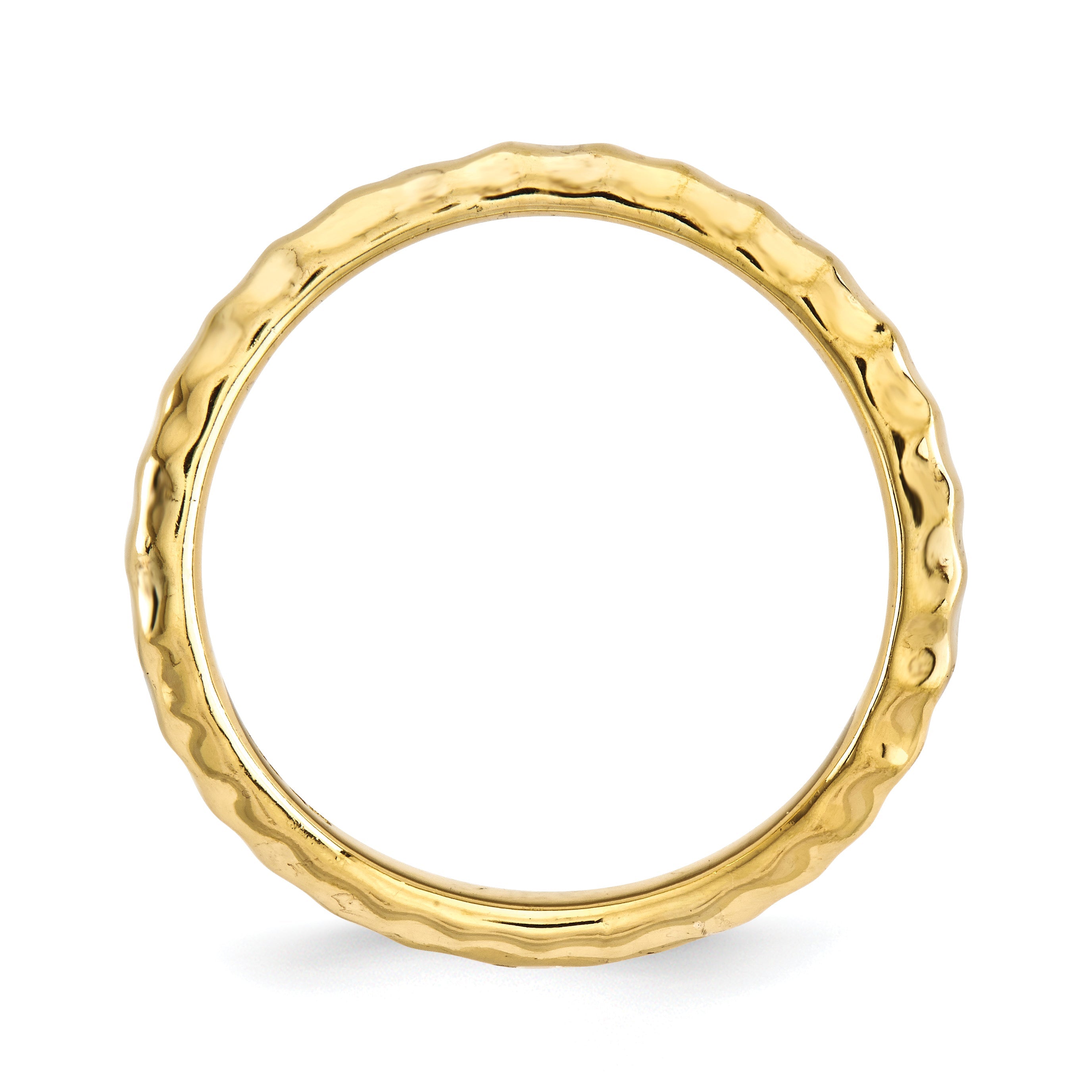 Sterlingsilber Stapelbar Expressions Poliert Gold Platte Welle Ring