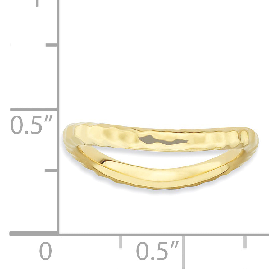 Sterlingsilber Stapelbar Expressions Poliert Gold Platte Welle Ring