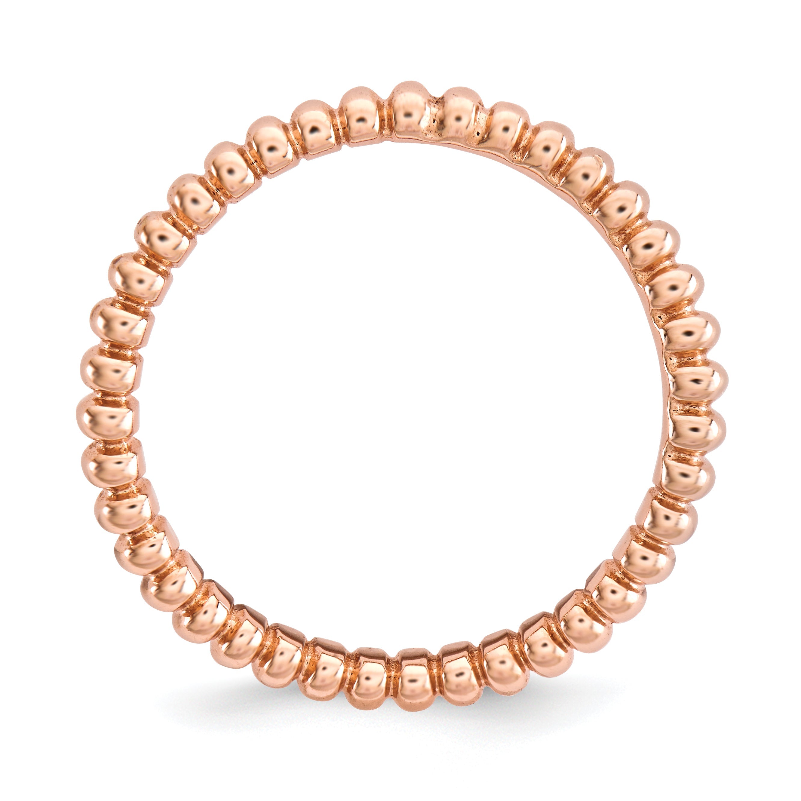Sterlingsilber Stapelbar Expressions Poliert Rosa Platte Welle Ring