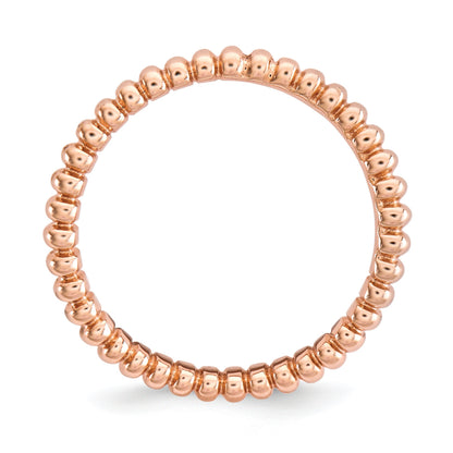 Sterlingsilber Stapelbar Expressions Poliert Rosa Platte Welle Ring