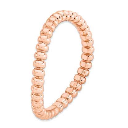 Sterlingsilber Stapelbar Expressions Poliert Rosa Platte Welle Ring