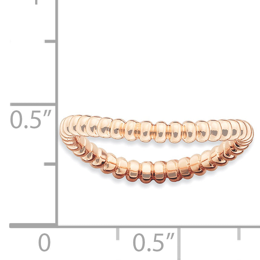 Sterlingsilber Stapelbar Expressions Poliert Rosa Platte Welle Ring
