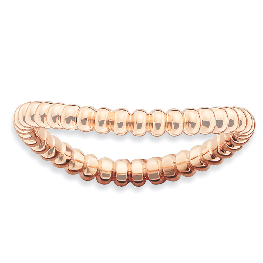 Sterlingsilber Stapelbar Expressions Poliert Rosa Platte Welle Ring