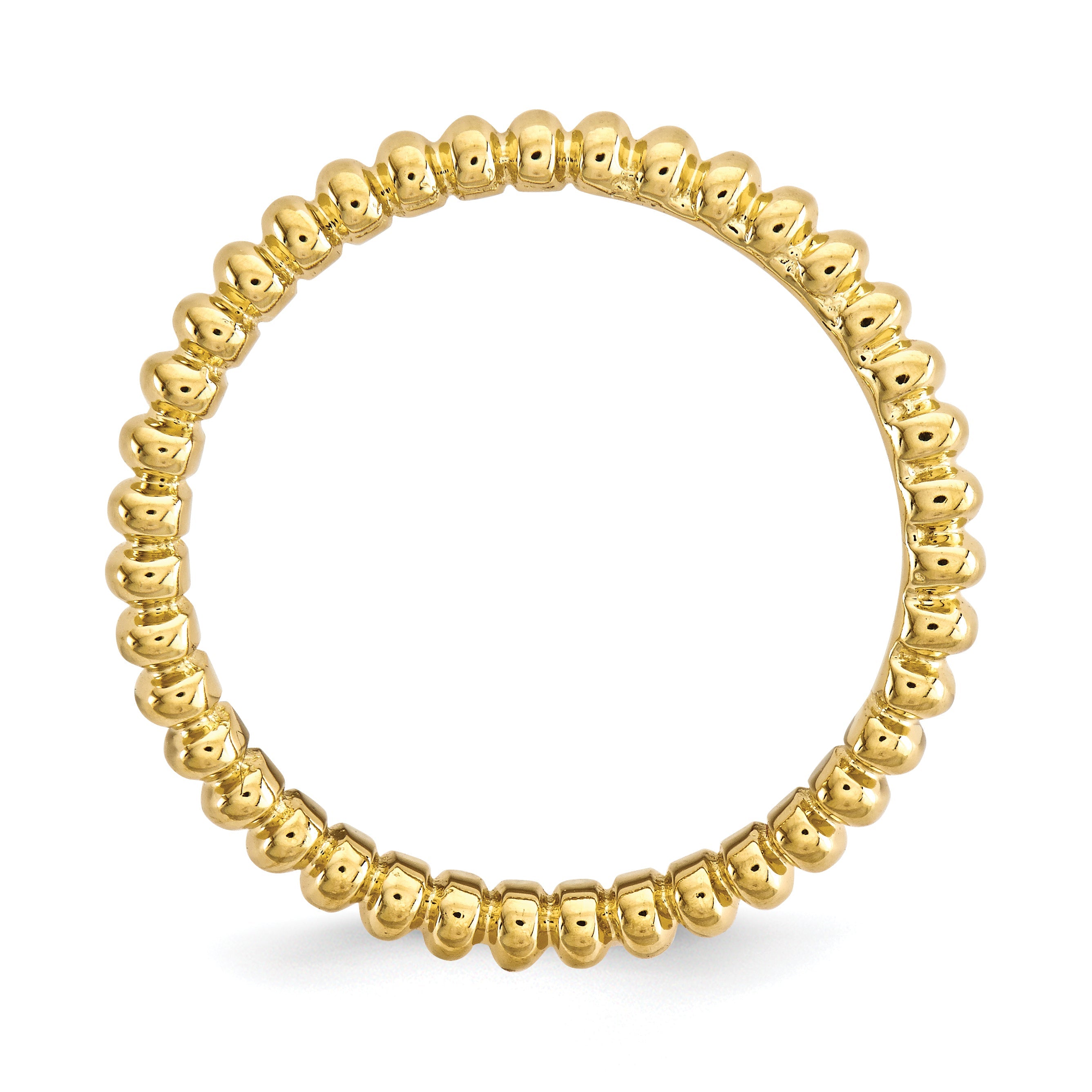 Sterlingsilber Stapelbar Expressions Poliert Gold Platte Welle Ring