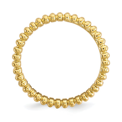 Sterlingsilber Stapelbar Expressions Poliert Gold Platte Welle Ring