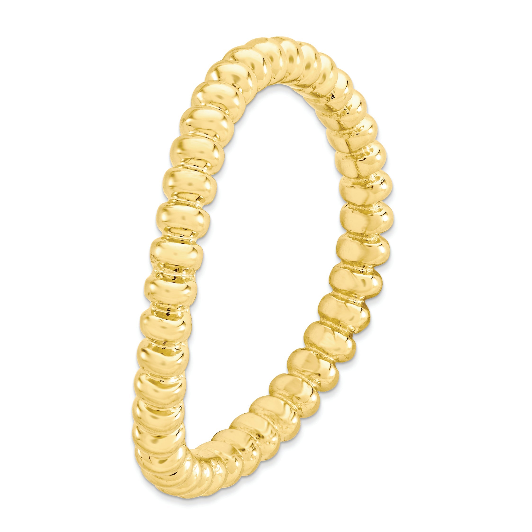 Sterlingsilber Stapelbar Expressions Poliert Gold Platte Welle Ring