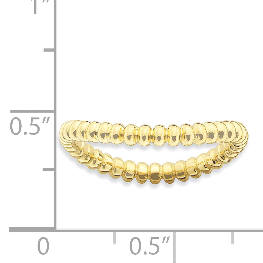 Sterlingsilber Stapelbar Expressions Poliert Gold Platte Welle Ring