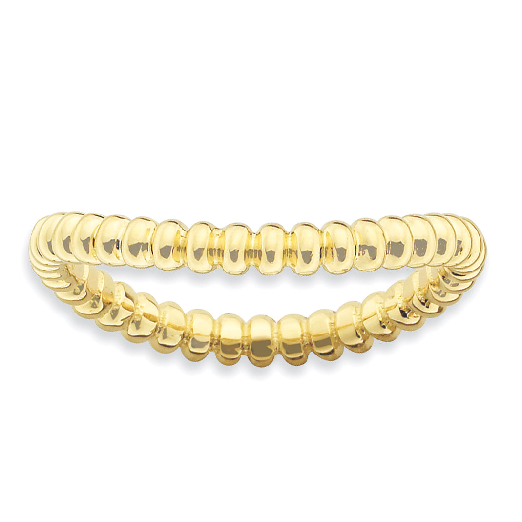 Sterlingsilber Stapelbar Expressions Poliert Gold Platte Welle Ring