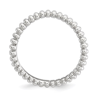 Sterlingsilber Stapelbar Expressions Poliert Rhodium Platte Welle Ring
