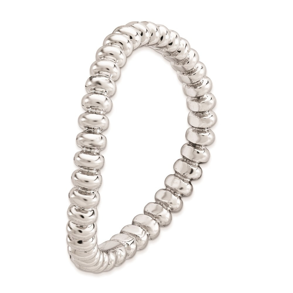 Sterlingsilber Stapelbar Expressions Poliert Rhodium Platte Welle Ring