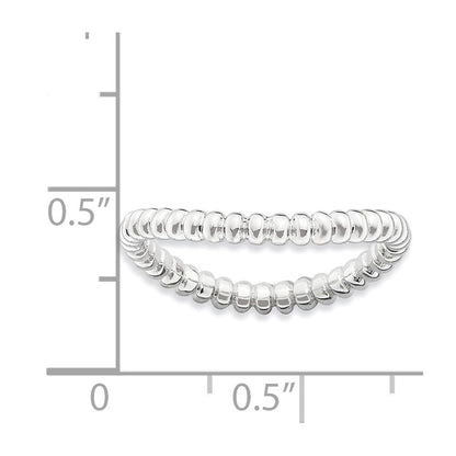 Sterlingsilber Stapelbar Expressions Poliert Rhodium Platte Welle Ring