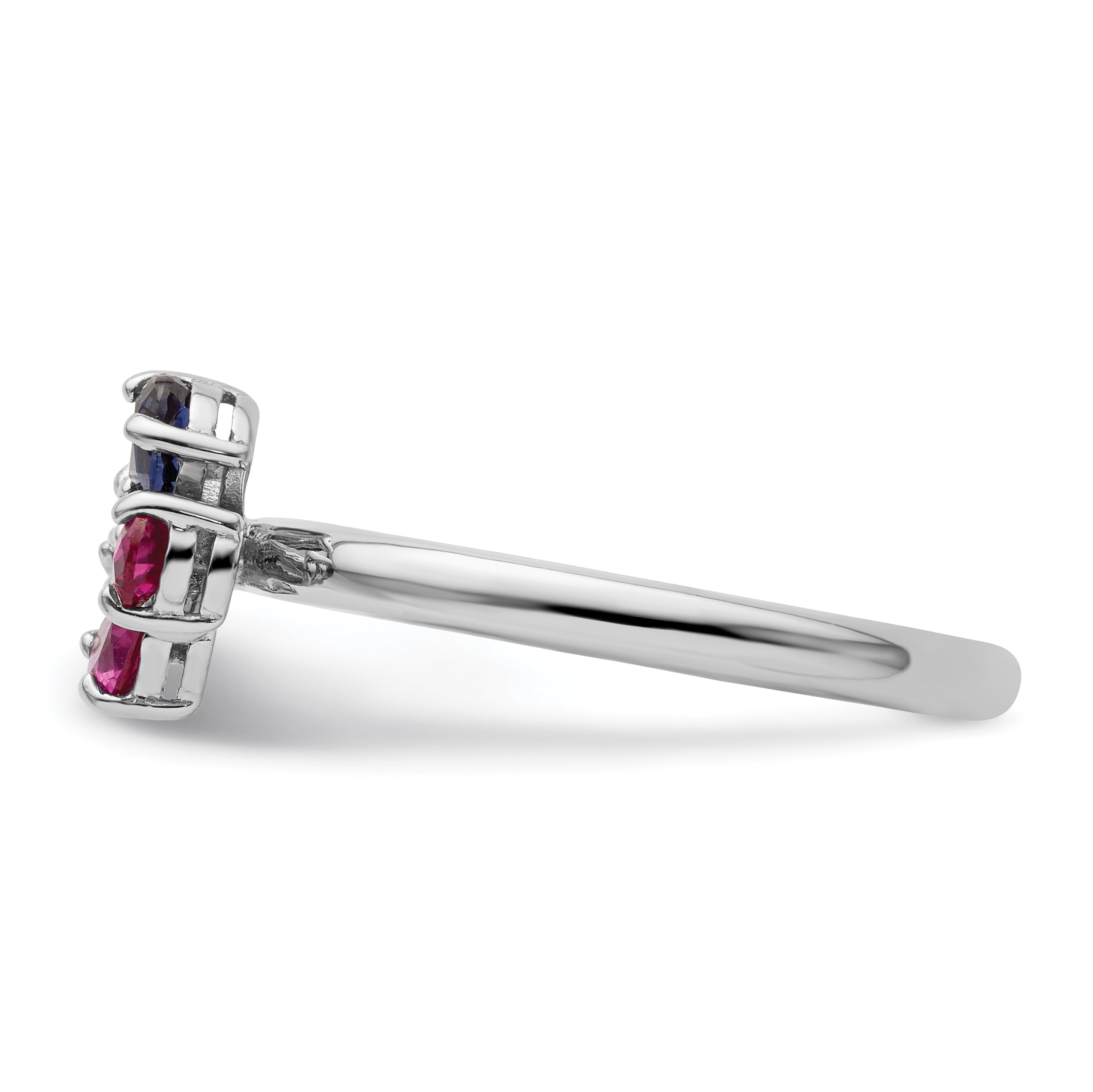 Sterlingsilber Stapelbar Expressions Cr Rubin & Saphir Schmetterling Ring