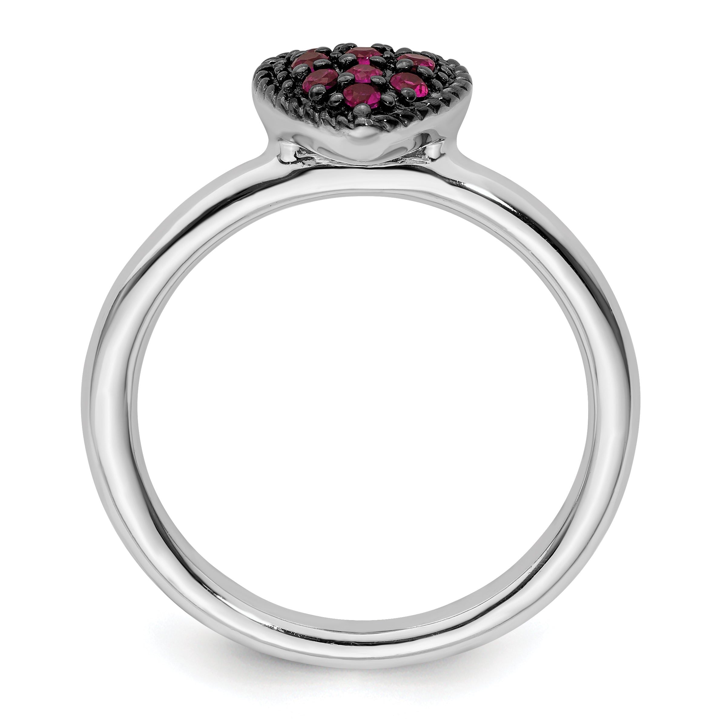 Sterlingsilber Stapelbar Expressions Cr Rubin Herz Ring